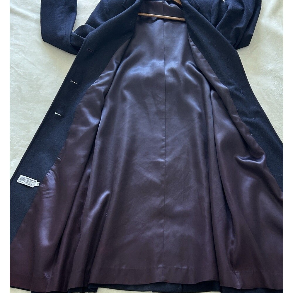 J G Hook Vintage Merino Wool Coat Sz 10 Navy Long Tailored Classic Gold Buttons - Picture 9 of 15